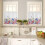 Spring Floral Kitchen Curtains and Valances Set Pink Blue 4