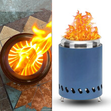 Outdoor Wood Stove Portable Stainless Steel for Camping, Backyard, Bonfire Heating Compact Tabletop Fire Pit for Parties & Roasting Marshmallows