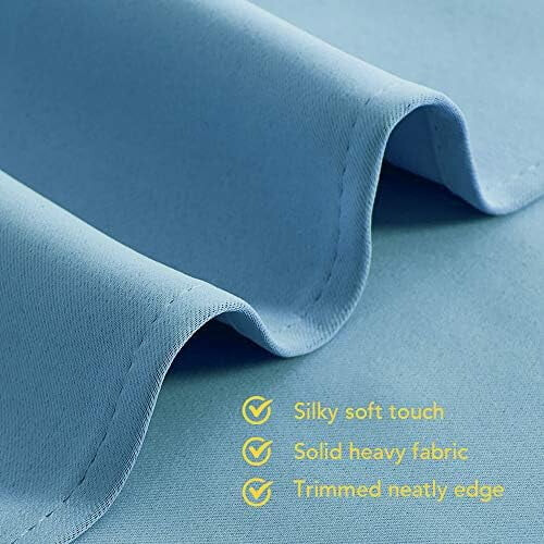 Blackout Curtains with Silver Grommets, Teal Blue, 34x60 1