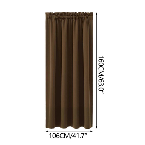 Blackout Curtains Brown 63 x 42 Inch Silk Look Polyester 1
