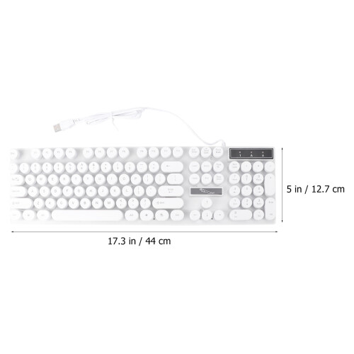 Conjunto de teclado e mouse USB com fio e teclas redondas iluminadas. 1