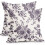 Blå blommiga örngott i bomull-linne, 40x40 cm, 2-pack 1