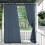 Cortinas de pátio impermeáveis azul-marinho, 84x52 polegadas, poliéster com 5