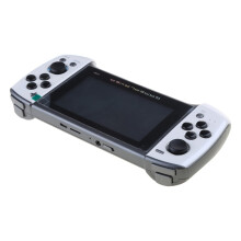 X18Plus draagbare gameconsole met 4,3 inch groot scherm, dubbele joystick, ondersteuning voor 64-bit klassieke games en tv-aansluiting.