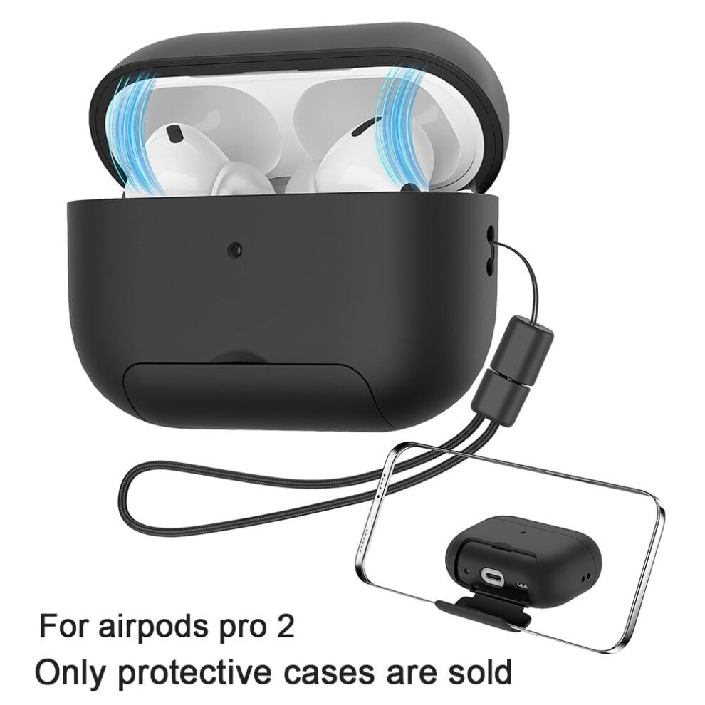 Shockproof, Scratch-Resistant Hard Case Compatible With Airpods 4 (2024), Includes Phone Holder 9448990323371