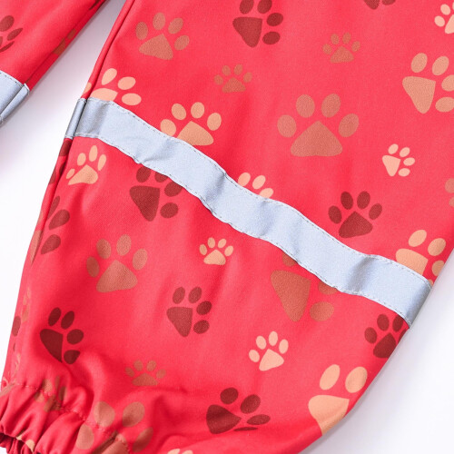 Calça de chuva infantil e macacão softshell – Macacão corta-vento sem mangas com bolsos, vermelho 2