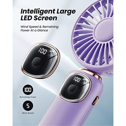Φορητός ανεμιστήρας 3 σε 1: 4000mAh, 5 ταχύτητες, αναδιπλούμενος 90, ψηφιακή οθόνη, για 2
