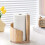Pyöreä puinen wc-paperiteline beige 3