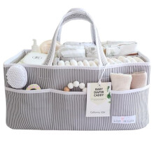 Baby luiertas organizer – Grijs, grote opbergtas voor op de commode of in de auto, geschikt voor pasgeboren jongens en meisjes