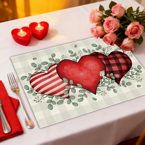 Sets de table en polyester pour la Saint-Valentin, 45 x 30 cm