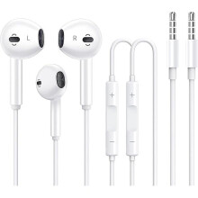2 Pack Wired Earbuds Compatible with Apple (MFi Certified), 3.5mm Plug, Mic & Volume Control—Works with iPhone, iPad, iPod, PC, MP3/4,