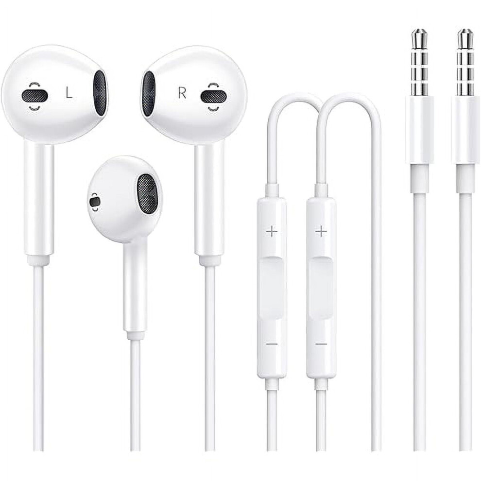2 Pack Wired Earbuds Compatible With Apple (Mfi Certified), 3.5Mm Plug, Mic & Volume ControlâWorks With Iphone, Ipad, Ipod, Pc, Mp3/4, 9448990324552