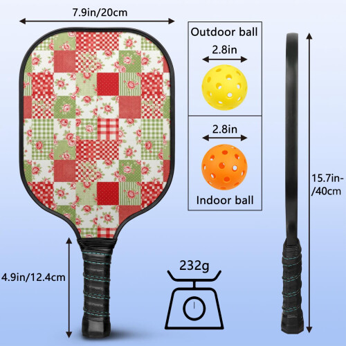 Σετ ρακέτες Pickleball με 2 μπάλες και τσάντα – Ρακέτες από fiberglass με λουλούδια, 2