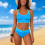 Damen-Badeanzug, konservatives, hochgeschnittenes, einfarbiges Bikini-Set, geteiltes Design und bequem, für Strand, Pool oder 5