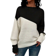 Pulls pour femmes, pull ample en maille décontractée, manches longues, col rond, automne-hiver