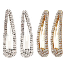 Conjunto de 4 Presilhas de Cabelo Grandes com Cristais e Strass em Metal - Lindos Presilhas para Cabelo