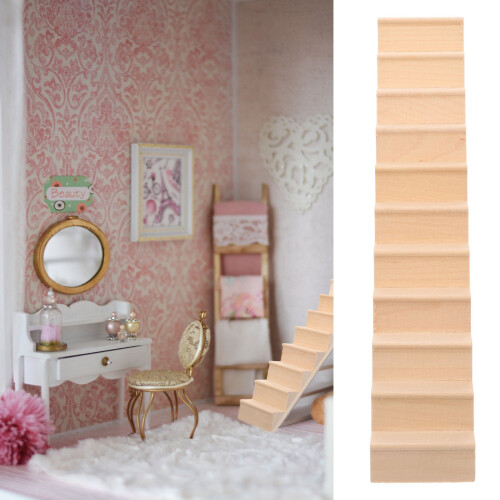 Barntrappa DIY omålad trätrappa beige 1-pack 2