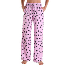 Dames zomerslaapbroek van katoen met levendige print en zakken - Casual lange pyjama met trekkoord in de taille, geschikt voor thuisgebruik, maten