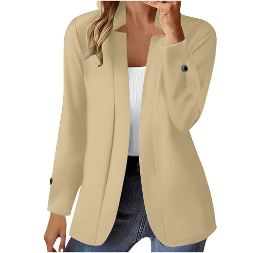 Γυναικεία σακάκια Kukoosong για επιχειρήσεις, casual, μακρυμάνικα κοστούμι, ανοιχτό