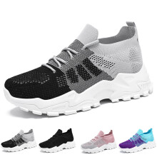 Damekomfortsneakers Lette og åndbare mesh-vandresko med stødabsorberende støtte