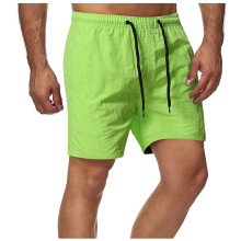 Pantaloncini sportivi da uomo, pantaloncini da corsa per palestra, vita elasticizzata tinta unita, vestibilità ampia con tasche, pantaloncini cargo