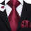 Men's Silk Tie Extra Long Solid Color Wedding Necktie 3