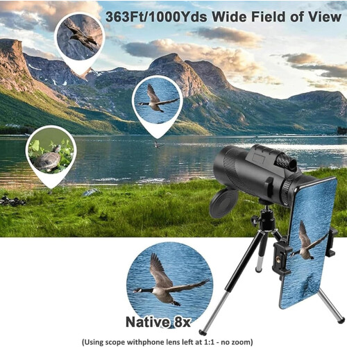 Stscope360Monocular – Τηλεσκόπιο HD Flash για παρατήρηση πουλιών, κατασκήνωση, ταξίδια και 1