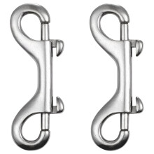 Mousquetons à double extrémité (lot de 2), 8,9 cm (3,5 po), robustes, en acier inoxydable 316 de qualité marine, pour la ferme, les laisses de