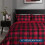 Plaid Comforter Set Twin 2-Piece Red Black Down Alternative 2