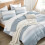 Hellblau gestreiftes Bettwäscheset (Queen-Size) 1