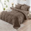 King Comforter Set Brown 7-Piece Ultra-Soft OEKO-TEX 6