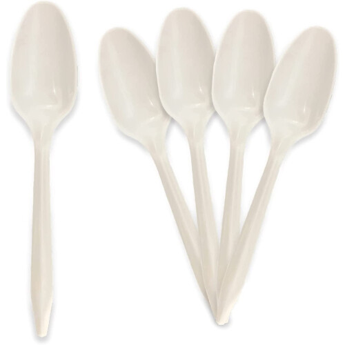 Plastic Spoons White Medium Weight 1000 Count 1