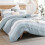 Hellblau gestreiftes Bettwäscheset (Queen-Size) 3