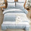 Hellblau gestreiftes Bettwäscheset (Queen-Size) 4