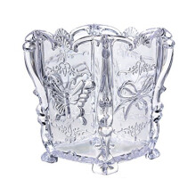 Akryl Makeup Børstebeholder Kop Udskåret Kosmetik Børste Pot Opbevaringsholder Organizer Transparent