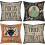 Conjunto de 4 capas de almofada de Halloween em algodão e linho, 50x50cm (20x20 polegadas). 1