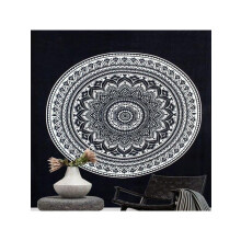 Taipéis Mandala Boihéamach, Crochta Balla Hippie, Maisiúchán Leapa, Dorm, 59" x 59"