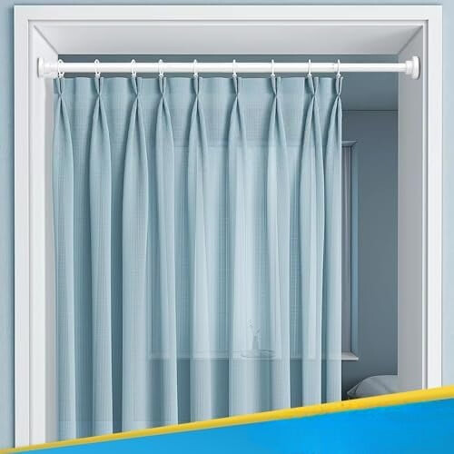 2 varões de tensão ajustáveis com mola de 45 a 70 cm (18 a 28 polegadas), sem necessidade de furar, brancos e expansíveis para janelas, 1
