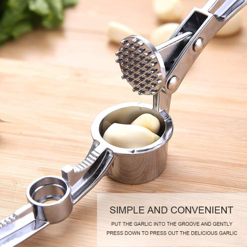 Garlic Press Manual Heavy Duty Aluminum MultiFunction Nutcracker Fish Scale Scraper Opener 2