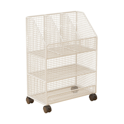 Multi Purpose Storage Cart With Wheels-Three-Layer White