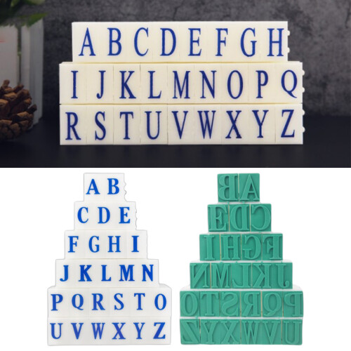 26 Stück abnehmbarer Buchstabenstempel,-Stil D 1