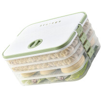 Clear Dumpling Storage Container With Manual-Four white layers