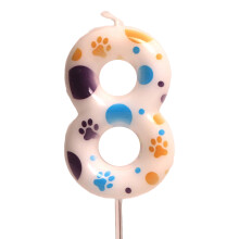 0-9 Dog Birthday Candle Cake Top Digital Birthday Candle,-8