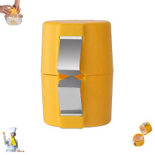Stainless Steel Egg Cracker Tool for Hard Boiled Eggs and Baking, Precision OnePress Yellow Design