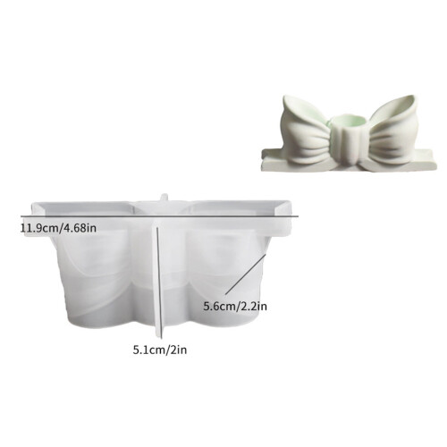 Bowknot Shape Silicone Candle Stand Molds for Candlestick Candle 2