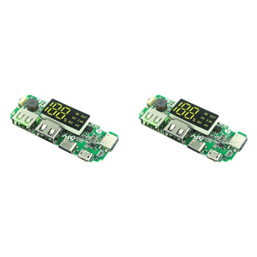 2X 18650 Lithium Battery Digital Display Charging Module 5V 2.4A Three Charging Port with Display Boost Module