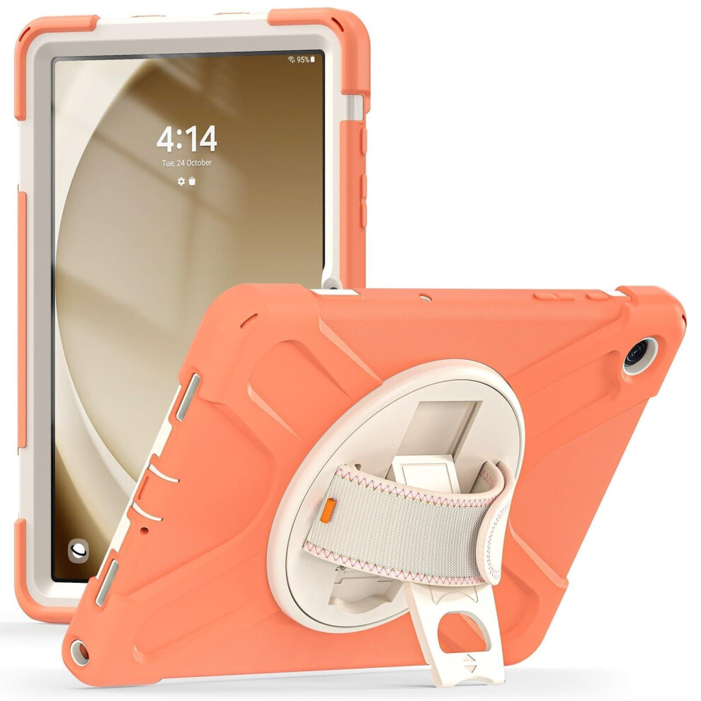 Rugged Shockproof Case With 360 Kickstand And Shoulder Strap For Samsung Galaxy Tab A9 Plus 2023 Orange 9771547168614