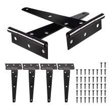 6 Pack Heavy Duty Tee Hinge, 150mm 6 Inch T Hinge Metal Strap Tee Hinge with Screws for Shed Doors, Garden Gate