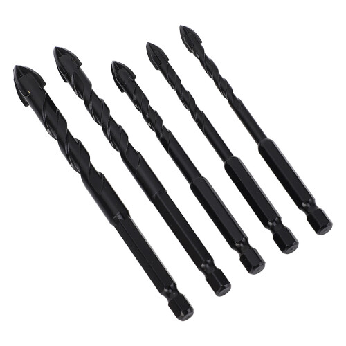 5PCS Type 2 Masonry Drill Bits, Carbide, 1/4in Hex