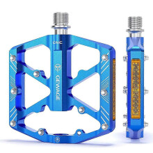 Bicycle Pedals with Reflective Strips, Non-Slip CNC Aluminium Bicycle Platform, 9/16 Inch Pedals for Road Bike, MTB, E-Bike